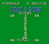 George Foreman's KO Boxing (Game Gear) screenshot: Points are awarded after each round.