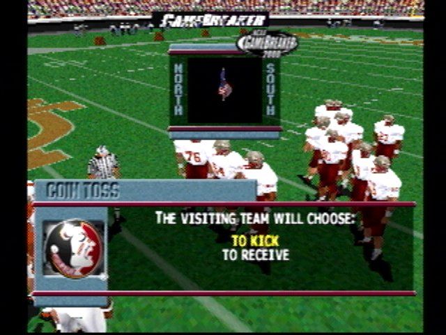 NCAA GameBreaker 2000 (PlayStation) screenshot: Coinflip