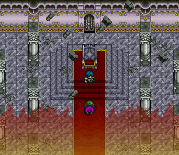 Aretha (SNES) screenshot: The castle is burnt down...