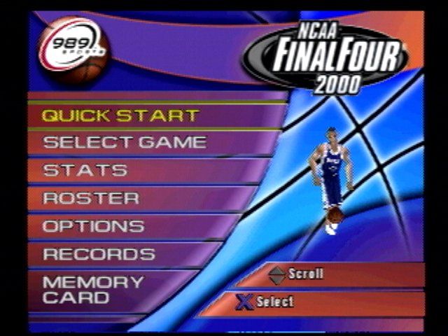 NCAA Final Four 2000 (PlayStation) screenshot: Main menu