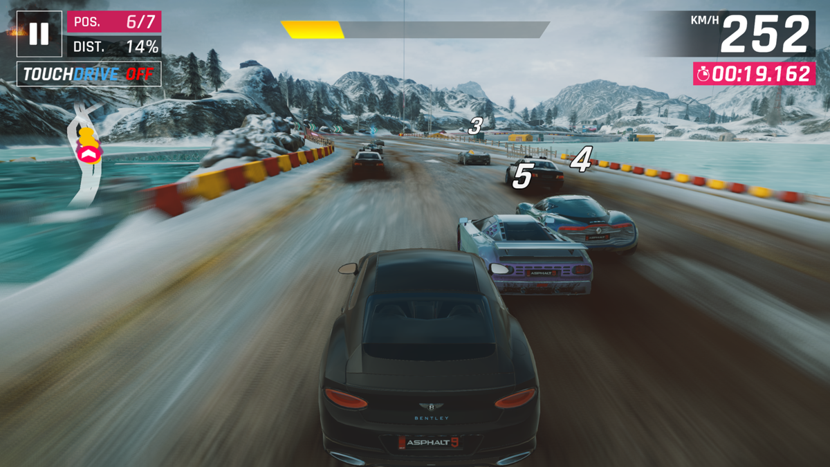 Asphalt 9: Legends (Windows Apps) screenshot: Started a race in Greenland.