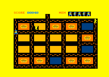 Oh Mummy (Amstrad CPC) screenshot: I revealed a box that released another mummy.