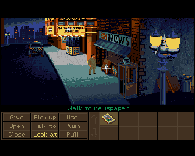Indiana Jones and the Fate of Atlantis (Amiga) screenshot: Starting location (New York)