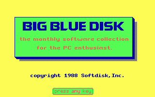Big Blue Disk #28 (DOS) screenshot: Title screen