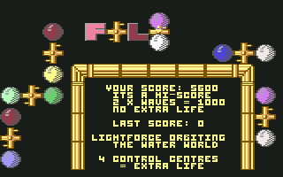 Lightforce (Commodore 64) screenshot: Finished level 1