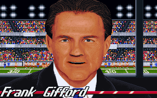 ABC Monday Night Football (DOS) screenshot: It's Frank Gifford!