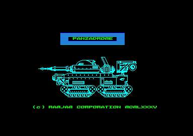 Panzadrome (Amstrad CPC) screenshot: Title screen
