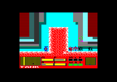 Panzadrome (Amstrad CPC) screenshot: No way back for now, because of the craters I've made