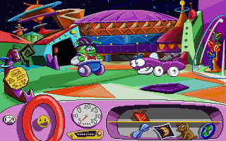 Putt-Putt Goes to the Moon (DOS) screenshot: Governor Moonbeam has something for a doer-of-good-deeds.