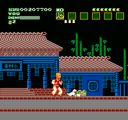 Flying Dragon: The Secret Scroll (NES) screenshot: Lost a match.