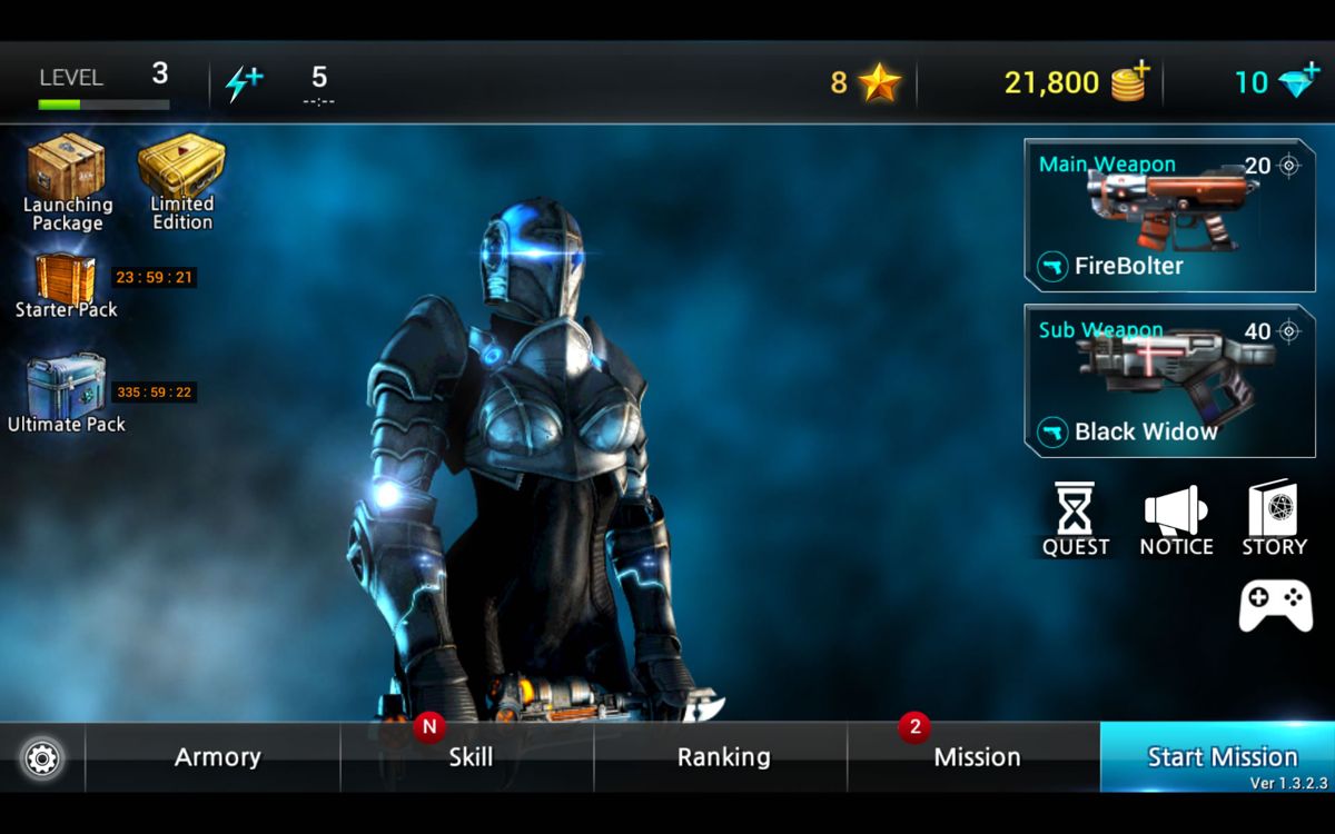 Hellgate: London FPS (Android) screenshot: The game's main hub