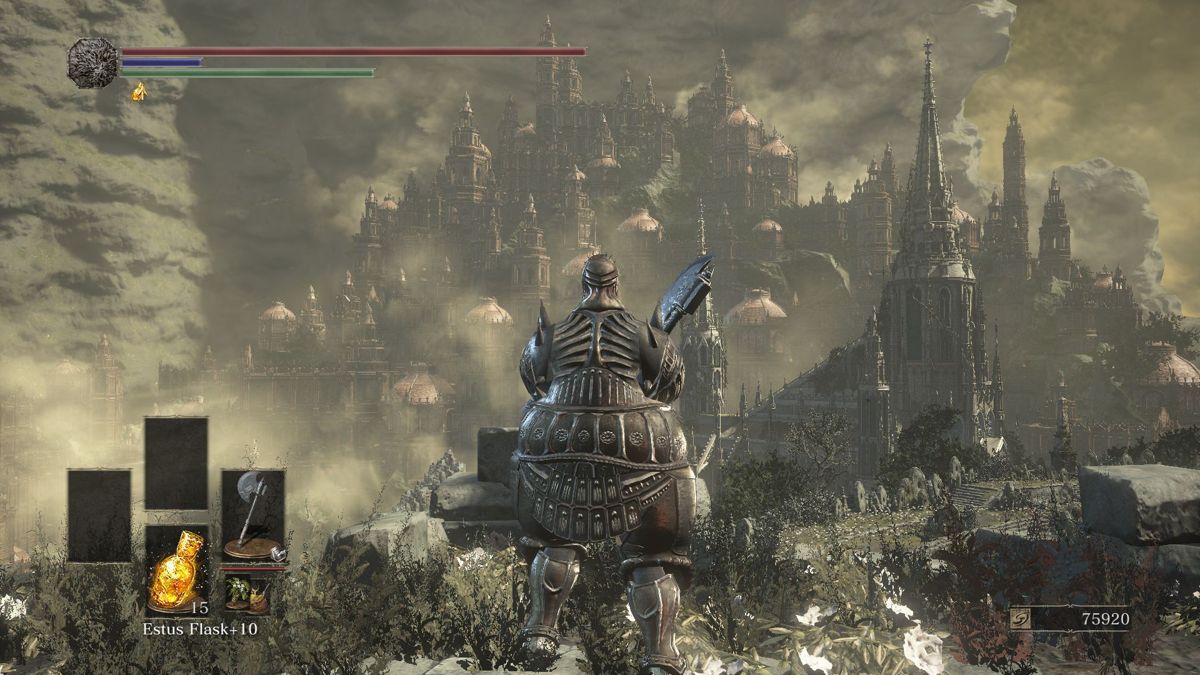 Dark Souls III: The Ringed City (Windows) screenshot: The Ringed City proper - what a view!..