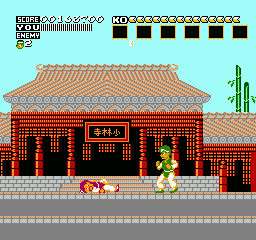 Flying Dragon: The Secret Scroll (NES) screenshot: Defeating my opponent.