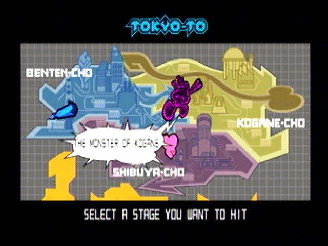 Jet Grind Radio (Dreamcast) screenshot: Level select