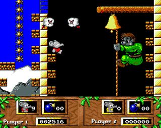 CJ's Elephant Antics (Amiga) screenshot: Level 1 : France : Final Boss