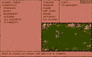 Vengeance of Excalibur (DOS) screenshot: Battle against basques