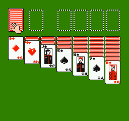 Solitaire (NES) screenshot: Let the game begin.