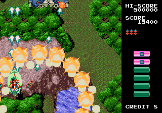 Grind Stormer (Genesis) screenshot: The bombs destroy everything on the screen and provide a temporary shield.