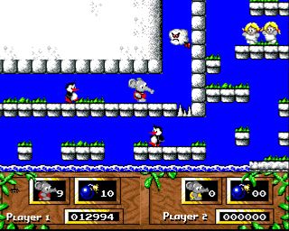 CJ's Elephant Antics (Amiga) screenshot: Level 2 : Switzerland