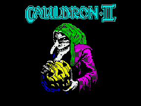Cauldron II: The Pumpkin Strikes Back (ZX Spectrum) screenshot: Title screen (Silverbird English re-release and Erbe Software Spanish re-release)
