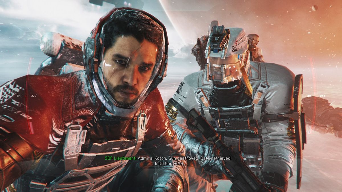 Call of Duty: Infinite Warfare (PlayStation 4) screenshot: Admiral Kotch leaves no place for negotiation