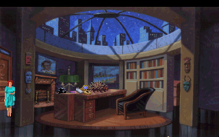 The Dagger of Amon Ra (DOS) screenshot: Nice office for the museum's boss