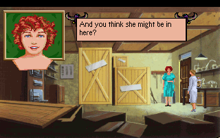 The Dagger of Amon Ra (DOS) screenshot: Talking - usually with portraits displayed