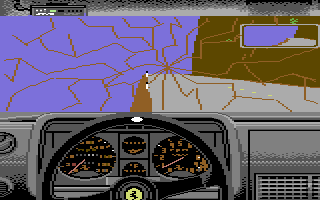 Test Drive (Commodore 64) screenshot: Oops, a crash!