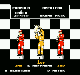 Ferrari Grand Prix Challenge (NES) screenshot: The trophy screen
