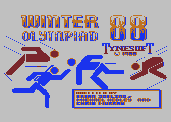 Winter Challenge: World Class Competition (Atari 8-bit) screenshot: Title screen (International version)