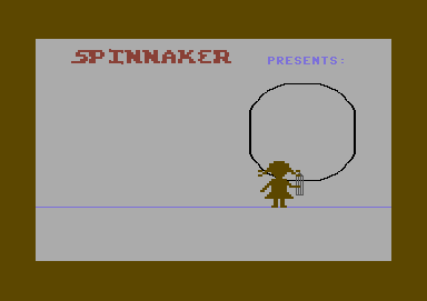 FaceMaker (Commodore 64) screenshot: ...then a girl draws the face. (disk version)