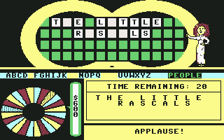 Wheel of Fortune: New 3rd Edition (Commodore 64) screenshot: Henry solved it.