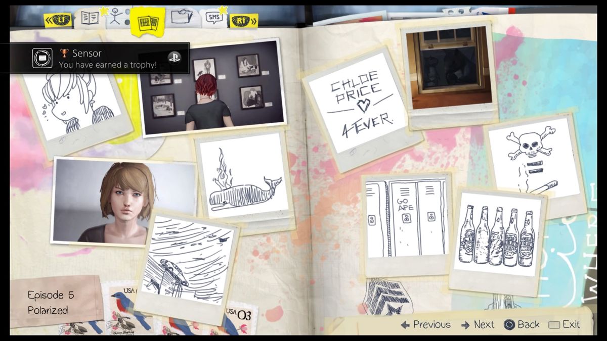 Life Is Strange: Episode 5 - Polarized (PlayStation 4) screenshot: Collecting this episode's photos