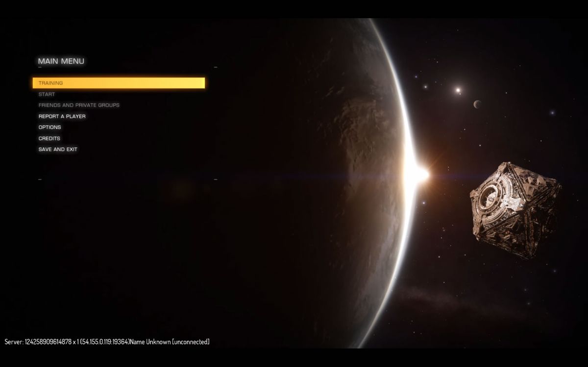 Elite: Dangerous (Windows) screenshot: Main menu