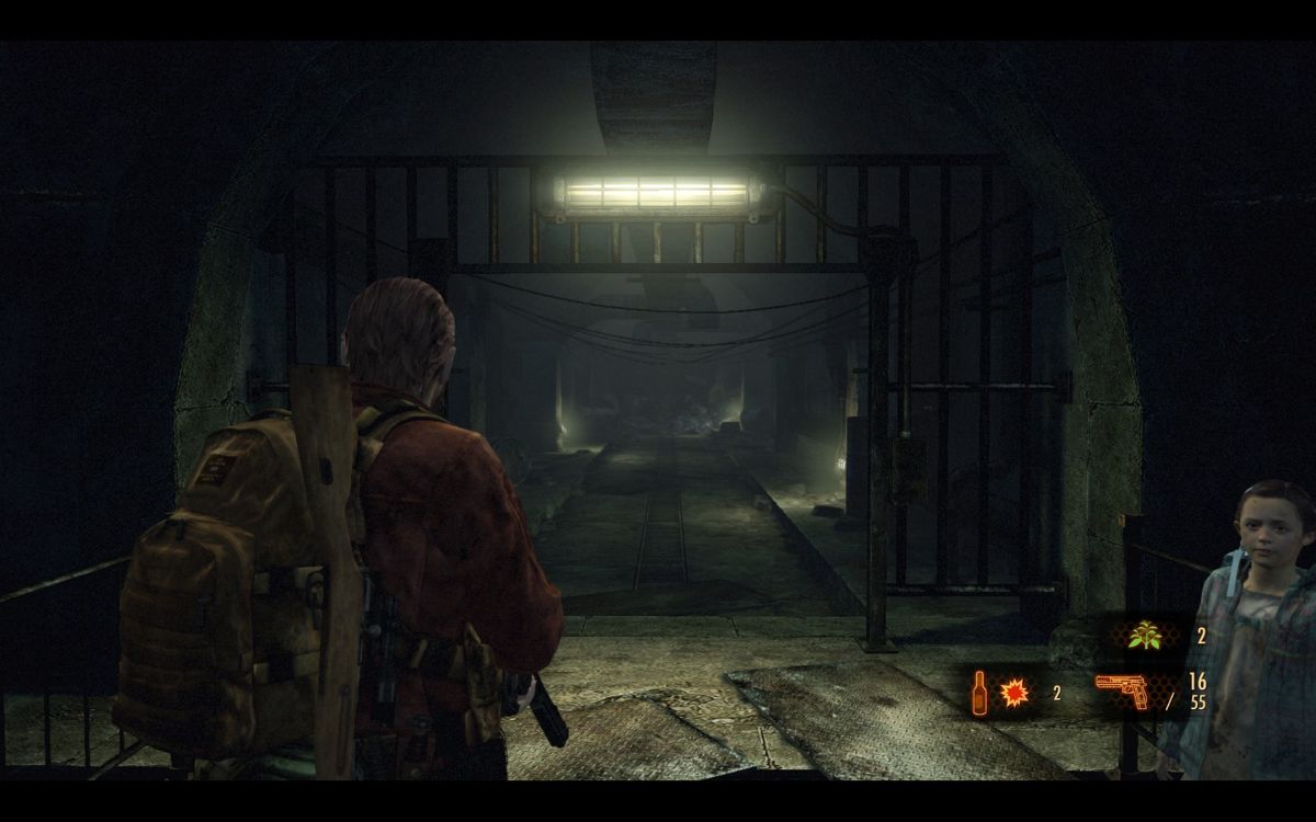 Resident Evil: Revelations 2 - Episode One: Penal Colony (Windows) screenshot: The second pair of the game, Barry and Natalia.