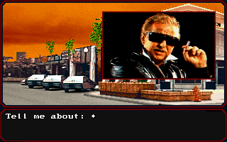 Mean Streets (DOS) screenshot: Robert Knott, the neo-Nazi stiff.
