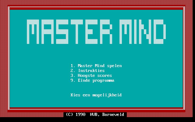 Master Mind (DOS) screenshot: Title screen