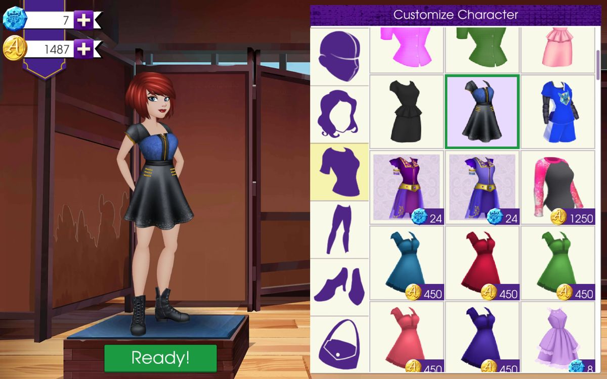Descendants (Android) screenshot: For being such a good girl, I receive a free outfit for the party.