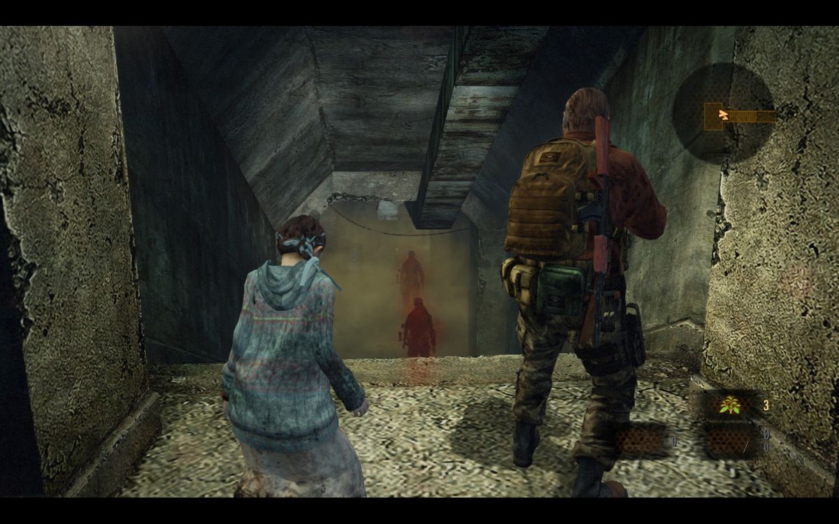 Resident Evil: Revelations 2 - Episode One: Penal Colony (Windows) screenshot: ...but she can also sense enemies as well.