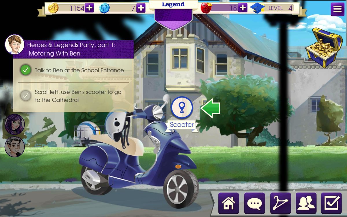 Descendants (Android) screenshot: This is the scooter used to get around.