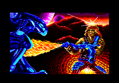 Trantor: The Last Stormtrooper (Amstrad CPC) screenshot: Loading screen. A voice tells you it is Trantor the Last Stormtrooper.