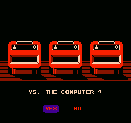 Jeopardy! Junior Edition (NES) screenshot: choose to play against the cpu or not