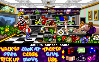 Bud Tucker in Double Trouble (DOS) screenshot: Fast food