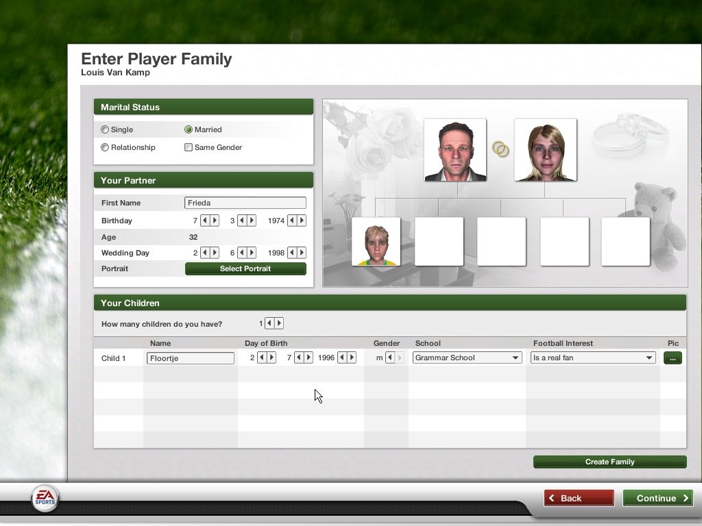 FIFA Manager 07 (Windows) screenshot: The managers' family. They play a huge part in the game now.