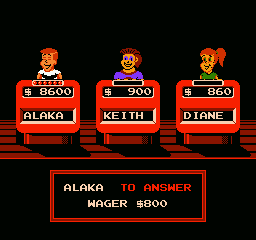 Jeopardy! Junior Edition (NES) screenshot: buzzing in to answer a question