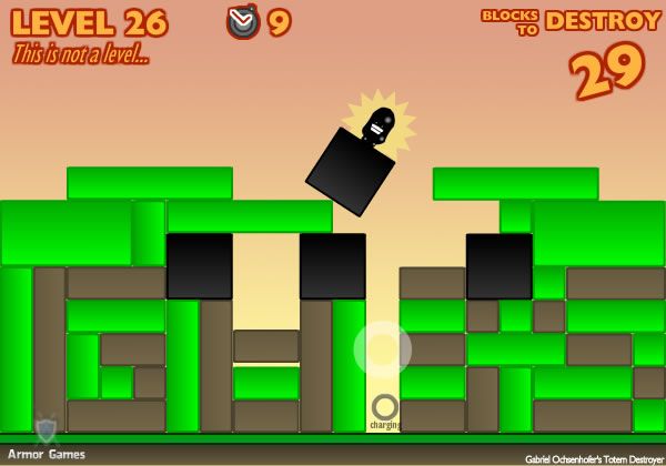 Totem Destroyer (Browser) screenshot: Cheat code: playing with a goth idol in a secret level.