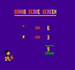 Mickey's Adventures in Numberland (NES) screenshot: Bonus score screen