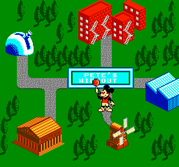 Mickey's Adventures in Numberland (NES) screenshot: Pete's Hideout opens up after defeating all the other areas