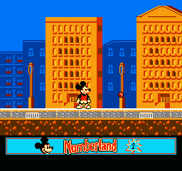 Mickey's Adventures in Numberland (NES) screenshot: Starting out in Number City