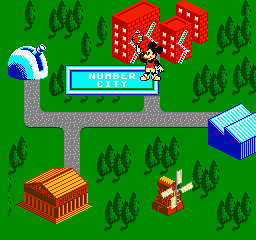 Mickey's Adventures in Numberland (NES) screenshot: Map screen